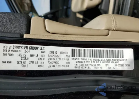 2015 Jeep Grand Cherokee Laredo из США, поврежденный, VIN 1C4RJFAG0FC704158